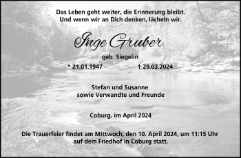 Traueranzeige von Inge Gruber von Neue Presse Coburg