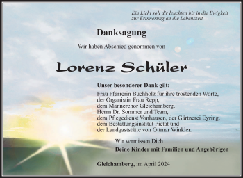 Traueranzeige von Lorenz Schüler von Südthüringer Presse