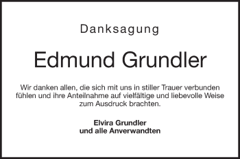 Traueranzeige von Edmund Grundler von Frankenpost