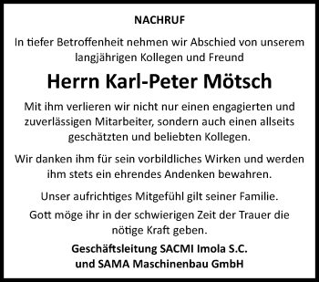 Traueranzeige von Karl-Peter Mötsch von Frankenpost