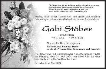 Traueranzeige von Gabi Stöber von Südthüringer Presse