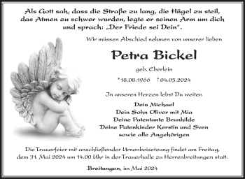 Traueranzeige von Petra Bickel von Südthüringer Presse