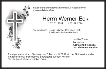 Traueranzeige von Werner Eck von Frankenpost