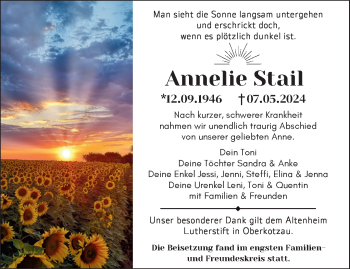 Traueranzeige von Annelie Stail von Frankenpost