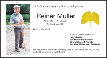 Traueranzeige von Reiner Müller von Frankenpost
