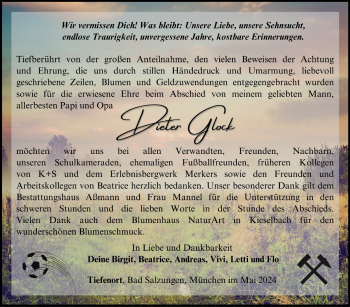 Traueranzeige von Dieter Glock von Südthüringer Presse