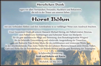 Traueranzeige von Horst Böhm von Südthüringer Presse