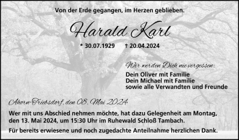 Traueranzeige von Harald Karl von Neue Presse Coburg