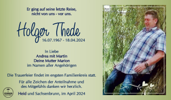 Traueranzeige von Holger Thede von Südthüringer Presse