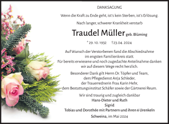 Traueranzeige von Irmtraud (Traudel) Müller von Südthüringer Presse