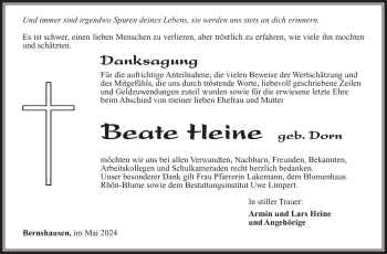 Traueranzeige von Beate Heine von Südthüringer Presse