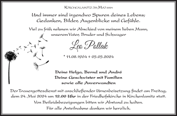 Traueranzeige von Leo Pollak von Frankenpost