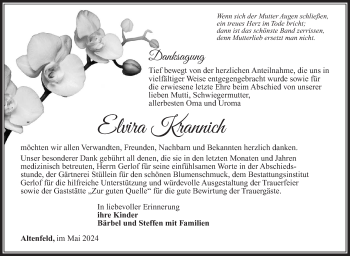 Traueranzeige von Elvira Krannich von Südthüringer Presse
