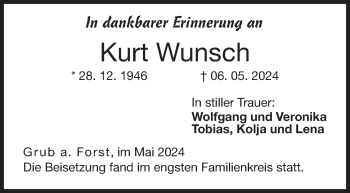 Traueranzeige von Kurt Wunsch von Neue Presse Coburg