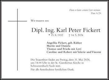 Traueranzeige von Karl Fickert von Frankenpost
