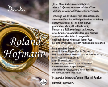 Traueranzeige von Roland Hofmann von Südthüringer Presse