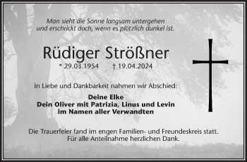 Traueranzeige von Rüdiger Strößner von Frankenpost