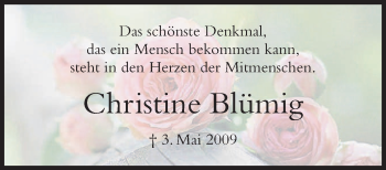 Traueranzeige von Christine Blümig von Neue Presse Coburg