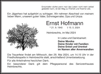 Traueranzeige von Ernst Hofmann von Frankenpost