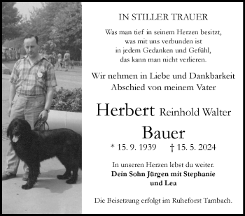Traueranzeige von Herbert Reinhold Walter Bauer von Südthüringer Presse