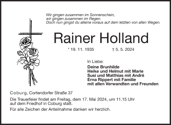 Traueranzeige von Rainer Holland von Neue Presse Coburg