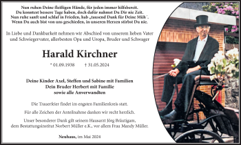 Traueranzeige von Harald Kirchner von Südthüringer Presse