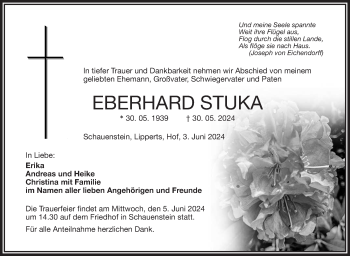 Traueranzeige von Eberhardd Sturka von Frankenpost