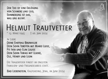 Traueranzeige von Helmut Trautvetter von Südthüringer Presse