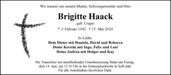 Traueranzeige von Brigitte Haack von Frankenpost