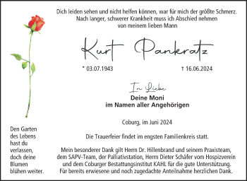 Traueranzeige von Kurt Pankratz von Neue Presse Coburg