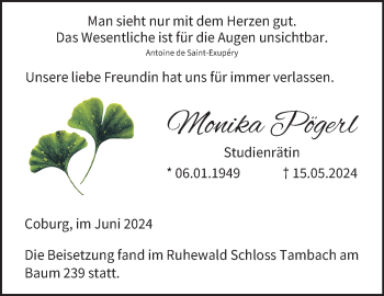 Traueranzeige von Monika Pögerl von Neue Presse Coburg
