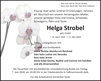 Traueranzeige von Helga Strobel von Frankenpost