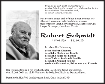 Traueranzeige von Robert Schmidt von Südthüringer Presse