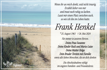 Traueranzeige von Frank Henkel von Südthüringer Presse