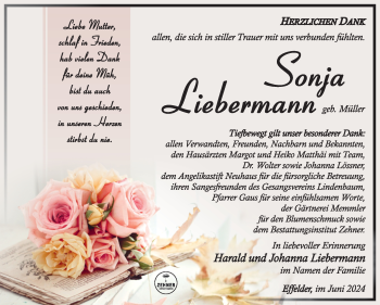 Traueranzeige von Sonja Liebermann von Südthüringer Presse
