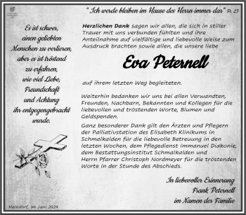 Traueranzeige von Eva Peternell von Südthüringer Presse
