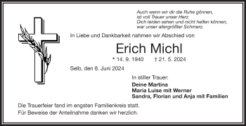 Traueranzeige von Erich Michl von Frankenpost