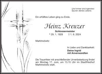 Traueranzeige von Heinz Kreuzer von Frankenpost