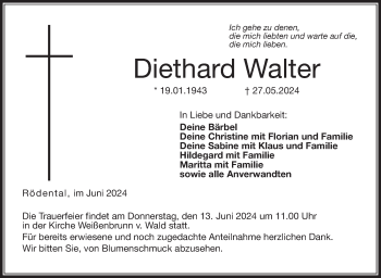 Traueranzeige von Diethard Walter von Neue Presse Coburg