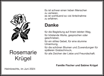 Traueranzeige von Rosemarie Krügel von Frankenpost