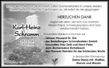 Traueranzeige von Karl-Heinz Schramm von Südthüringer Presse