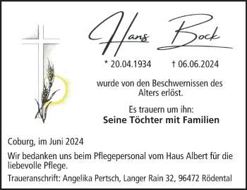 Traueranzeige von Hans Bock von Neue Presse Coburg