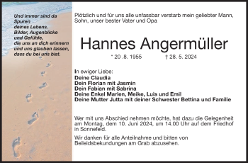 Traueranzeige von Hannes Angermüller von Neue Presse Coburg