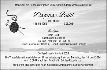 Traueranzeige von Dagmar Buhl von Neue Presse Coburg