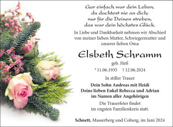 Traueranzeige von Elsbeth Schramm von Südthüringer Presse