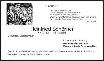 Traueranzeige von Reinfried Schörner von Frankenpost