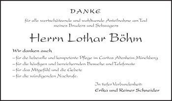 Traueranzeige von Lothar Böhm von Frankenpost
