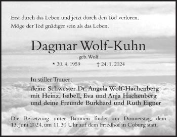 Traueranzeige von Dagmar Wolf-Kuhn von Neue Presse Coburg