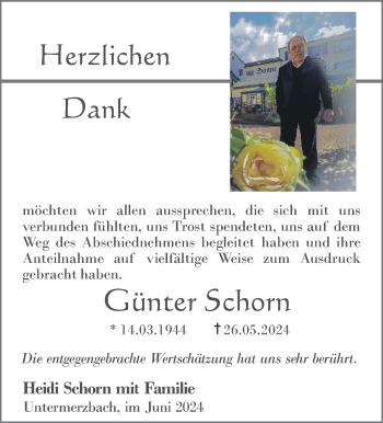 Traueranzeige von Günter Schorn von Neue Presse Coburg
