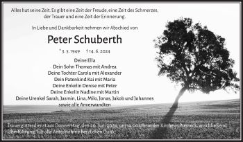 Traueranzeige von Peter Schuberth von Frankenpost